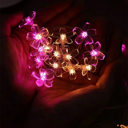 1PC 1.5M/3M/4.5M LED Cherry Flower Light String,powered by AA batteries(excl),used for bedroom,living room and party decoration