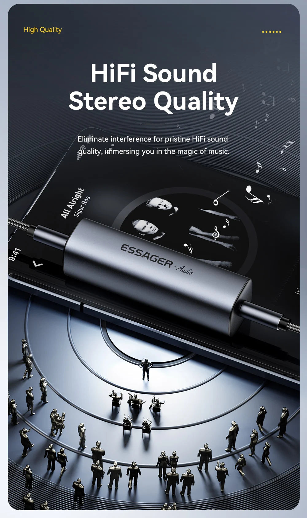 Essager 3.5mm Aux Cable Audio Noise Filter Ground Loop Noise Isolator Eliminate Cancelling for Home Stereo Car Audio System