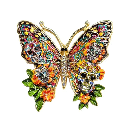 Halloween Sugar Skull Enamel Brooch Gothic Skeleton Pin Pumpkin Ghost Cat Badge for Coat Bag Day of The Dead Jewelry Party Gift