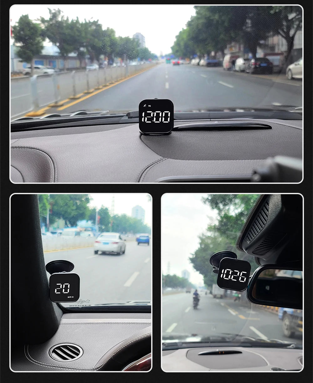 Universal Car Mini HUD G4S GPS Head Up Display Auto Digital KMH/MPH Speedometer Black / Green Font Speed Board  Projection