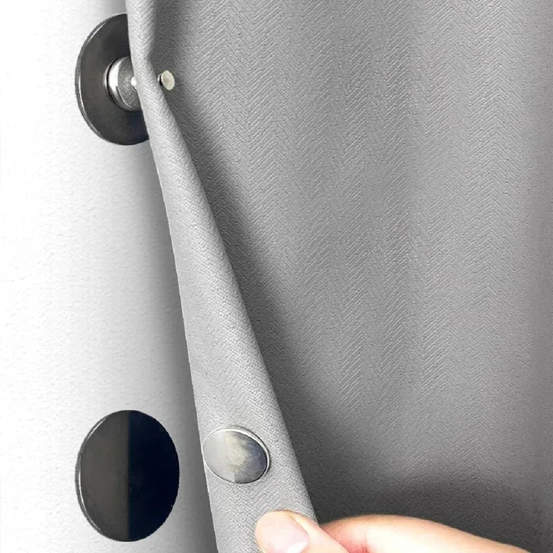 4Pairs Curtain Magnets Closure with Self-Adhesive Patch Keep Curtain Closed Bathroom Bedroom Magnetic Light-Blocking Buckle