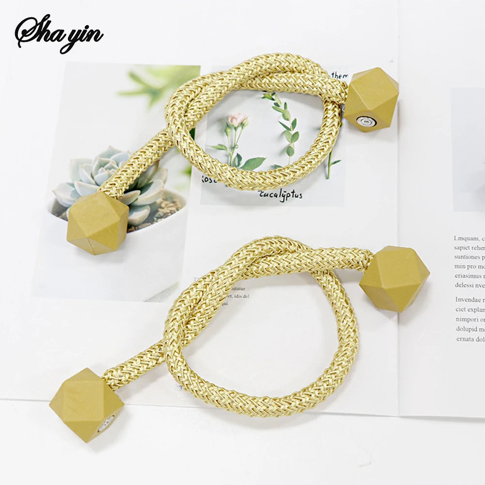 4pcs Curtain Tiebacks with Strong Magnet Thick Rope Design for Bedroom Living Room Kitchen Durable Plastic Home Decor Accessory