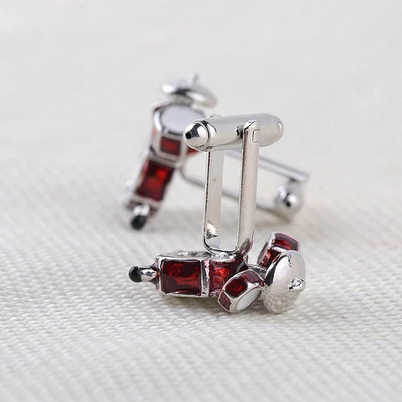 Fashion Music Drum Cufflinks for Men New Trendy 3D Red White Drum CUFFLINKS French Shirt Party Wedding Jewelry Boyfriends Gifts