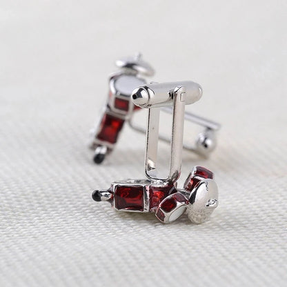 Fashion Music Drum Cufflinks for Men New Trendy 3D Red White Drum CUFFLINKS French Shirt Party Wedding Jewelry Boyfriends Gifts