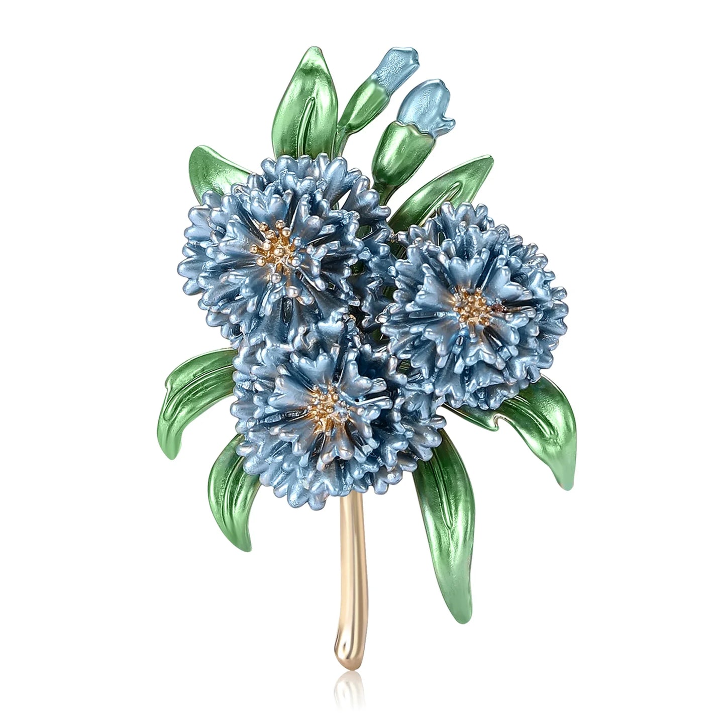 Beaut&Berry Luxury Elegant Enamel Hydrangea Brooches for Women Plant Pins Friends Party Gifts Banquet Jewellery Accessories
