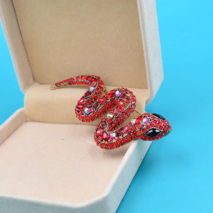 SKEDS Women Men Fashion Exquisite Colorful Rhinestone Snake Brooch Pin Elegant Lady Crystal Shining Animal Badges Corsages