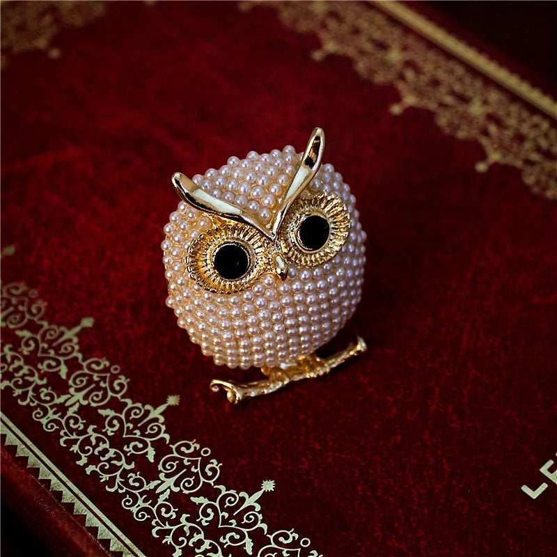 Baroque Luxury Beautiful Owl Animal Design Brooch for Men and Women, Jewelry Accessories, Wedding Holiday Party Gift