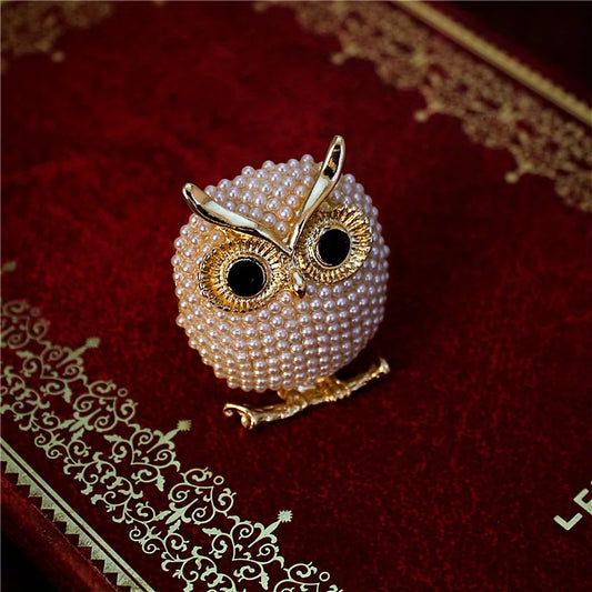Baroque Luxury Beautiful Owl Animal Design Brooch for Men and Women, Jewelry Accessories, Wedding Holiday Party Gift