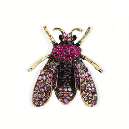 SKEDS Luxury Exaggerated Vintage Women Girls Crystal Bee Brooch Pin Fashion Elegant Lady Exquisite Insect Rhinestone Badges