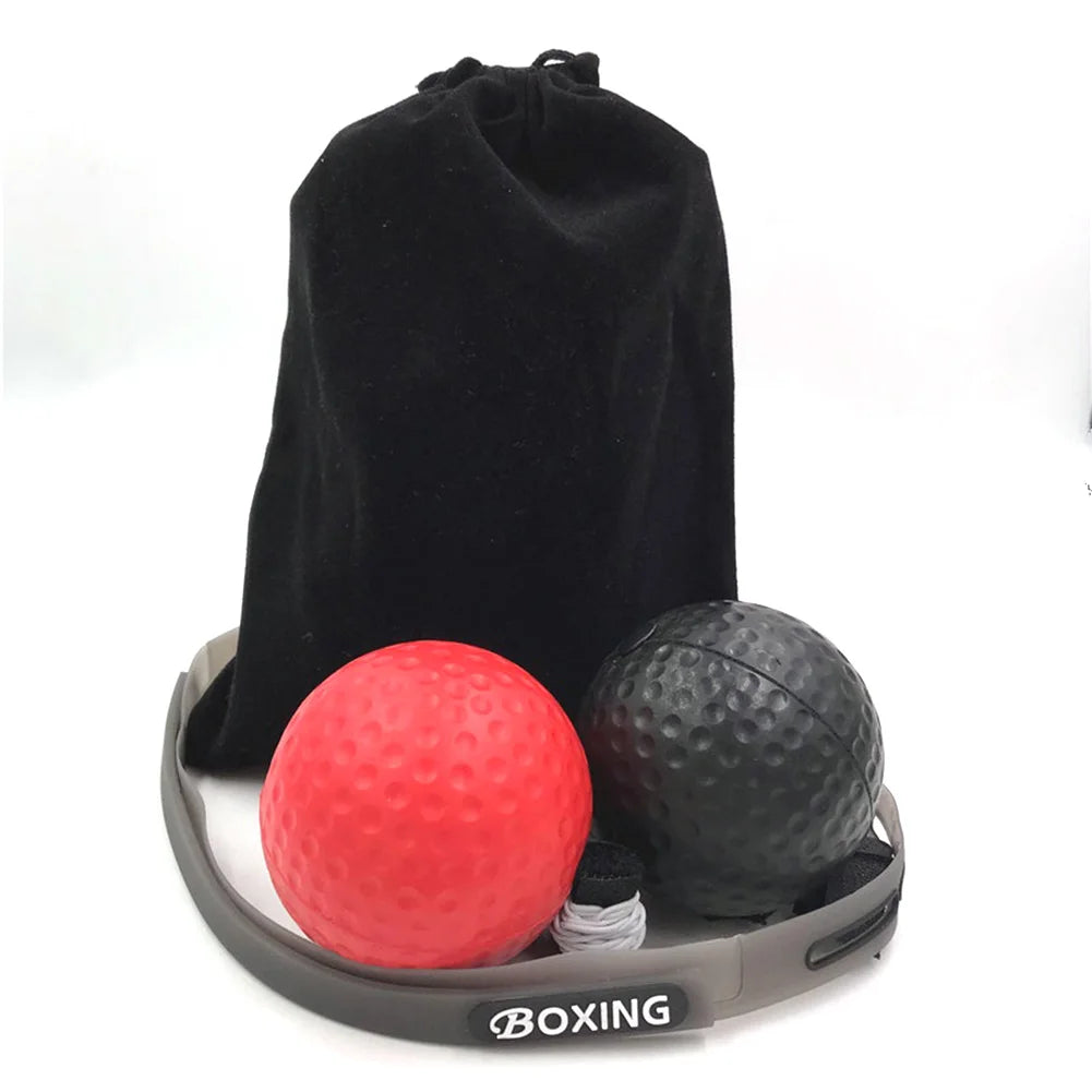 Boxing Reflex Speed Punch Ball Boxing Rubber Balls for Agility Reaction Training with Sweatband Fitness Equipments Accessories