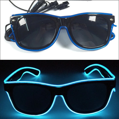 Light Up Led Glasses Neon Party Luminous Glasses EL Wire Glowing Sunglasses Novelty Gift for Adult Glow Bright Light Supplies
