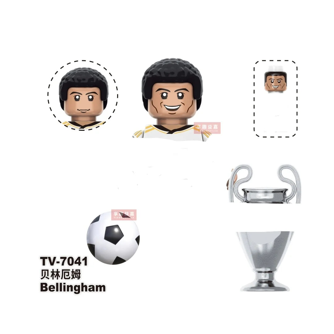 2026 NEW World Famous Football Players Figurine Messi Ronaldo Neymar Lewandowski Mini Action Building Block Model Toy Kids Gifts