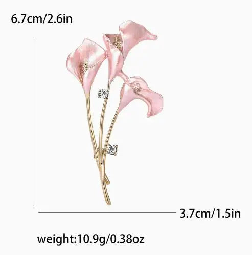 Resin Tulip Brooch for Women Unisex Rhinestone Flower Pin Pearl Plant Lapel Pin Banquet Party Backpack Gifts Jewelry Accessories