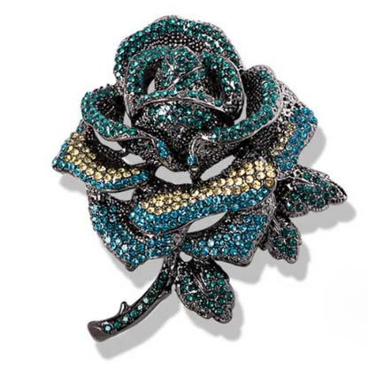 Baroque Luxury Beautiful Roses Sunflower Design Men's Women's Brooch Pins，Jewelry Accessories, Wedding Holiday Party Favors