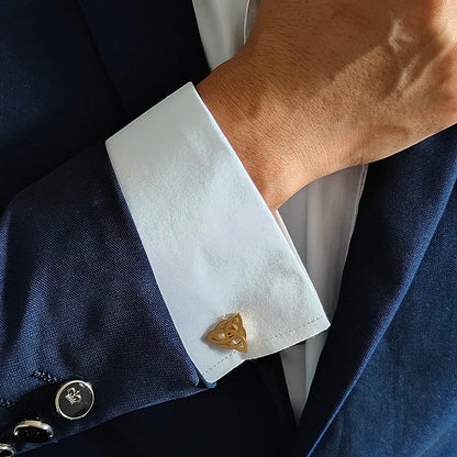 Men's Cufflinks Triangular Cuff Links Silvery Suit Shirt Cufflink for Men Stainless Steel Jewelry Accessories Retro Party Gifts
