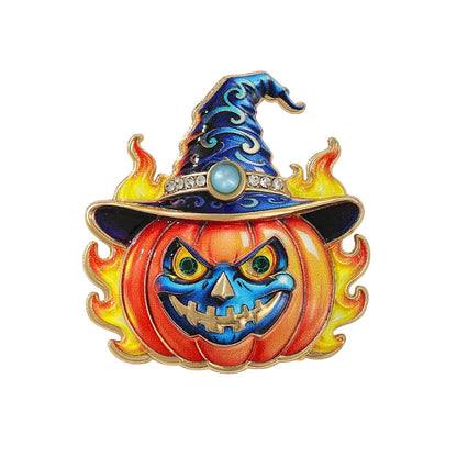 Halloween Sugar Skull Enamel Brooch Gothic Skeleton Pin Pumpkin Ghost Cat Badge for Coat Bag Day of The Dead Jewelry Party Gift