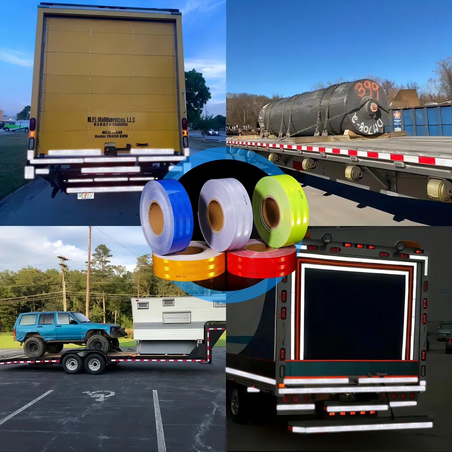 Car Truck Reflective Safety Tape Warning Night Light Waterproof Trailer Reflector Sticker For Car Truck Warning Safety
