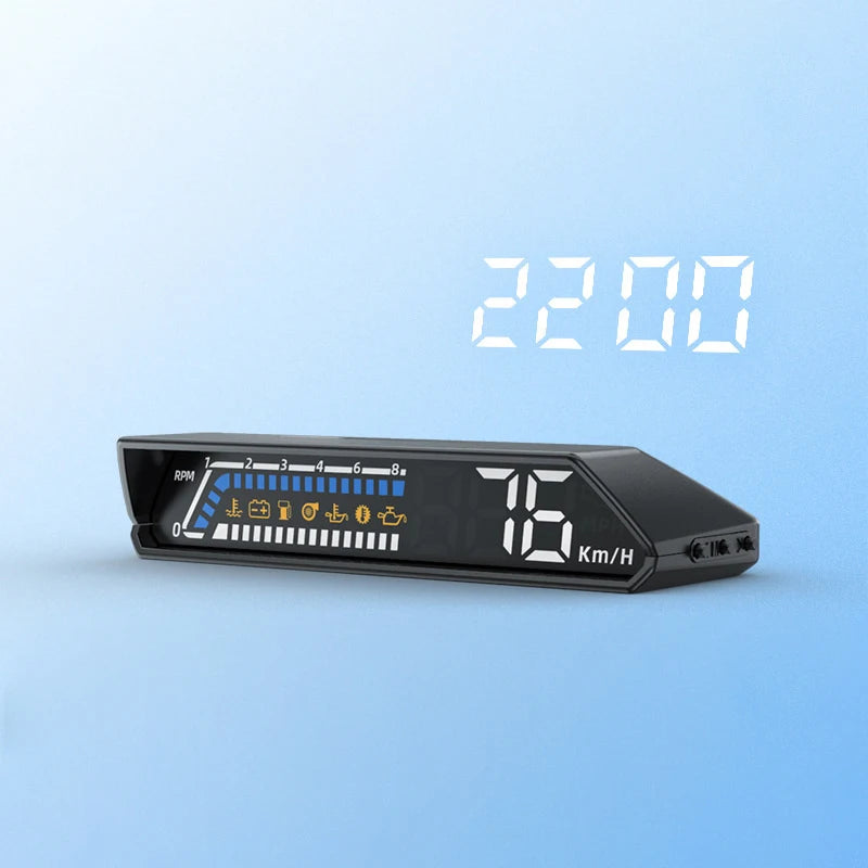 Dual Screen Car Speedometer Digital HUD ODB Driving Speedometer Windshield Projector Voltage Head Up Display For Truck Vehicles