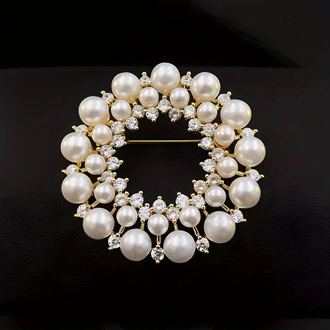 SKEDS High-end Women  Exquisite Crystal Flower Badges Pin Fashion Creative Luxury Rhinestone Shining Brooch Corsages