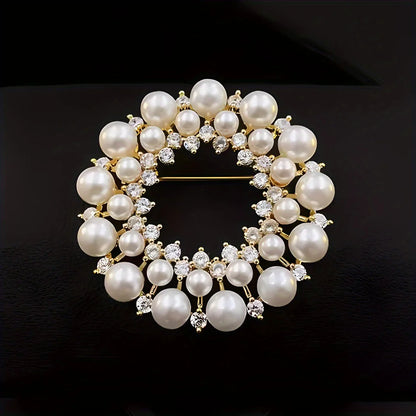 SKEDS High-end Women  Exquisite Crystal Flower Badges Pin Fashion Creative Luxury Rhinestone Shining Brooch Corsages