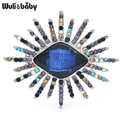 Wuli&baby Sparkling Eye Brooches For Women Unisex 2-color Crystal Beautiful Geometric Party Office Brooch Pins Gifts