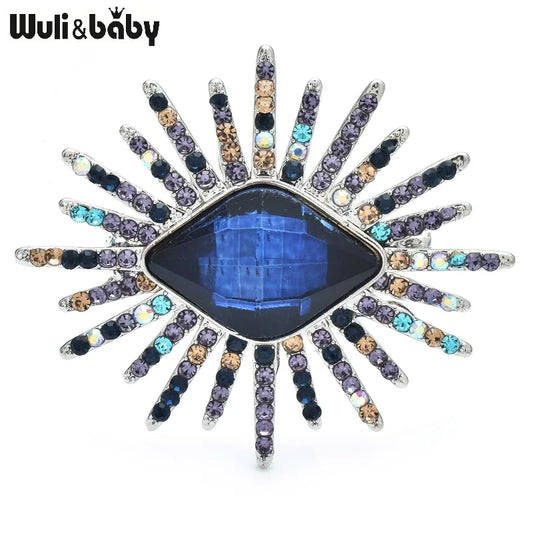 Wuli&baby Sparkling Eye Brooches For Women Unisex 2-color Crystal Beautiful Geometric Party Office Brooch Pins Gifts