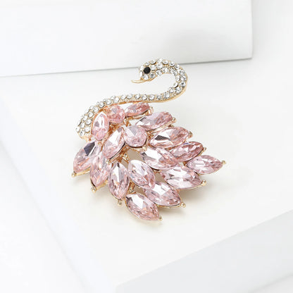Classic Rhinestones Swans Brooches for Women Unisex Creativity Animals Pins Banquets Party Backpack Gifts Jewelry Accessories