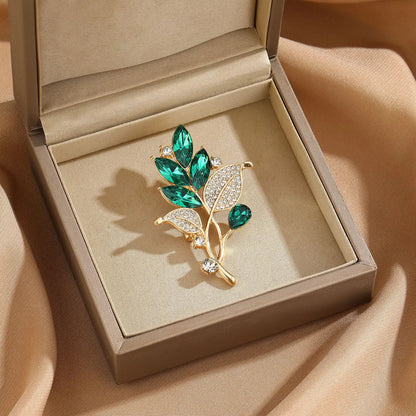 Orchid Style Brooch Women's Alloy Flower Plant Brooches Fashionable and Versatile Clothing Backpack Scarf Accessories Brooch