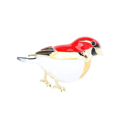 Baroque Luxury Beautiful Red Bird Design Men's Women's Brooch Pins，Jewelry Accessories, Wedding Holiday Party CoupleSurpriseGift