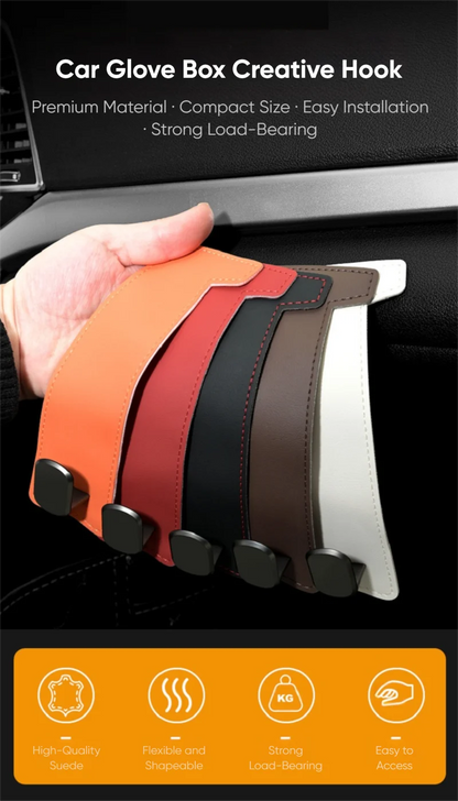 RazorRide Universal Car Passenger Glove Box Hooks Aluminum Alloy Hanging Hook Purse Bag Hat Hanger Holder Auto Interior Storage