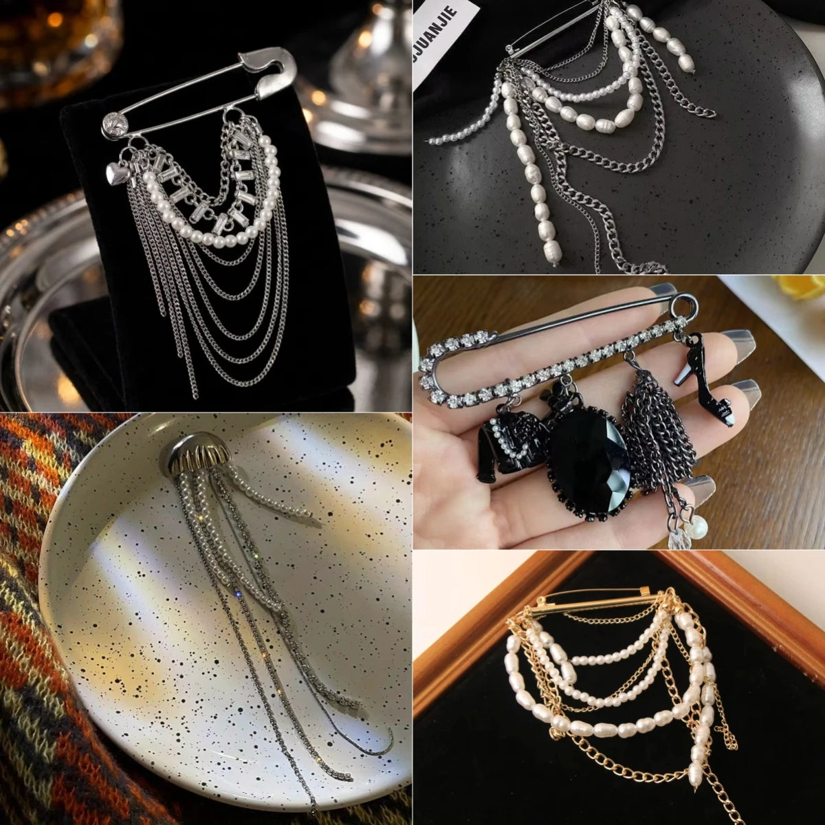 Affordable Luxury Floral Tassel Brooch for Men and Women, Jewelry, Fashion Accessories, Party Gift