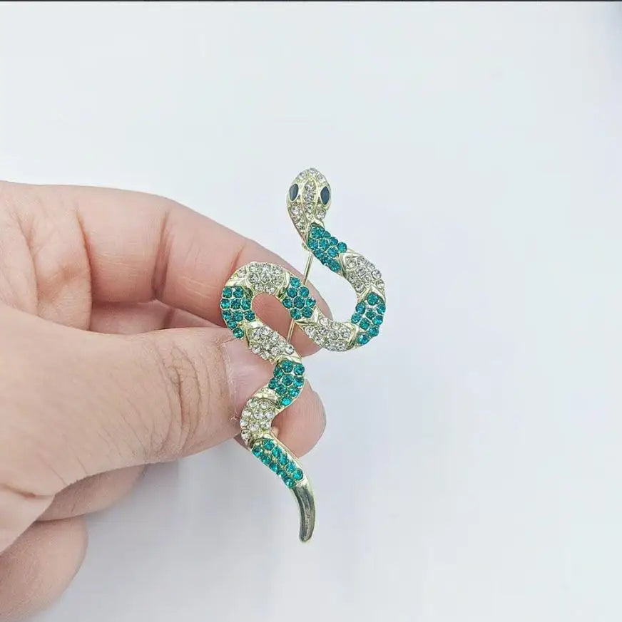 Clearance Price Snake Shape Brooches for Women Men Rhinestone Crystal Lapel Pin Clearance Sale