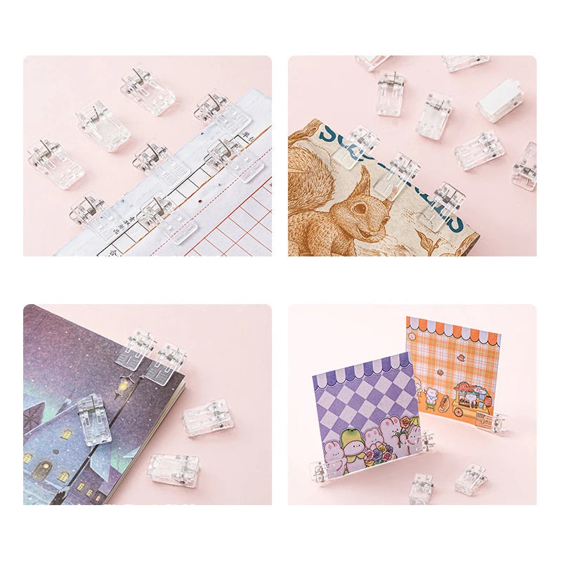 10Pcs Self-Adhesive Clips Plastic Clear Wall Clips Sticky Hanging Photo Clips Poster Clips For Office Home Poster Photo
