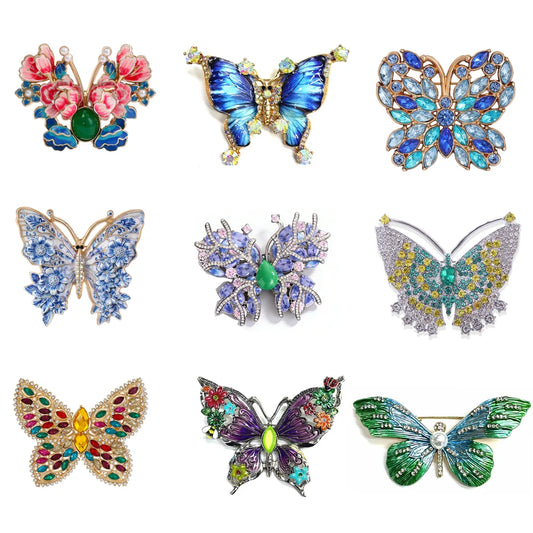 Different Styles Fashion Butterfly Brooch Animal Badge Pin Jewerly for Party Wedding