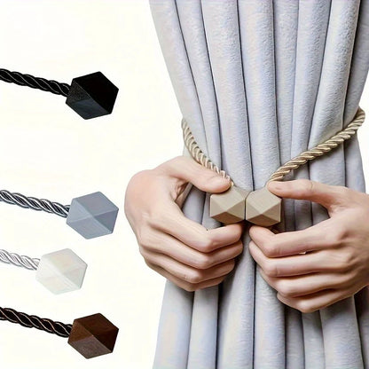1pc Boho Style Magnetic Curtain Tiebacks - Easy Install, No Drilling Required, Stylish Curtains for Living Room