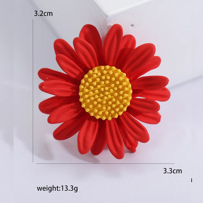 Enamel Sunflower Brooches for Women Unisex Pearl Flower Botanical Pins Banquet Party Backpack Gifts Jewelry Accessories