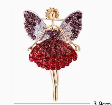 Fashionable and cute angel brooch with full diamond alloy clip