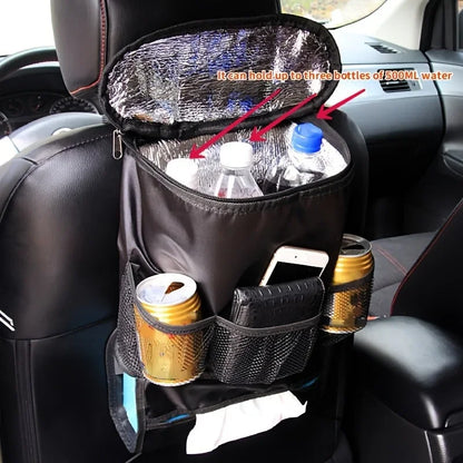 1pcs Car backrest storage bag, car rear seat insulation ice pack hanging bag, Oxford cloth multifunctional storage bag