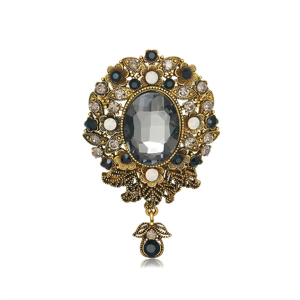 High fashion pins court vintage crystal brooch fashion pendant wedding women's brooch pin jewelry gifts