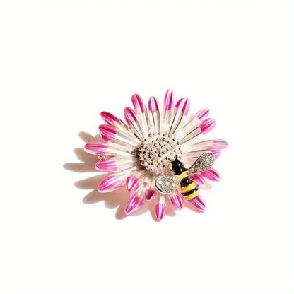 SKEDS Ladies' Exquisite Countryside Chrysanthemum Brooch Elegant Suit Accessory Coat Corsage High-End Luxury Sunflower Pin