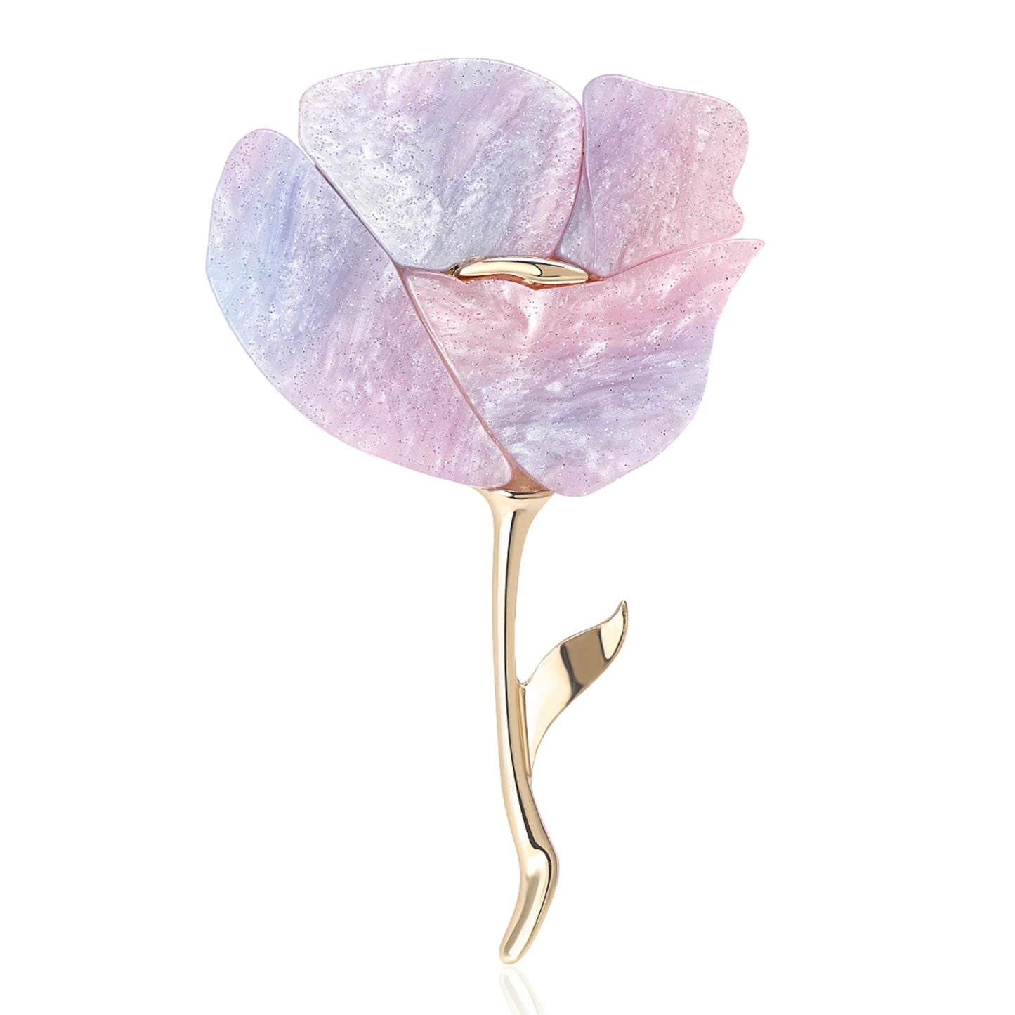 Beaut&Berry Classic Acrylic Rose Brooches for Women Unisex Plant Flower Pins Casual Party Accessories Gifts Friends Decoration