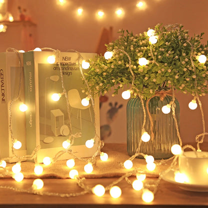 LED String Fairy Ball Lights USB/Battery Box Outdoor Ball Chain Lights Garland Lights Party Home Wedding Garden Christmas Decor