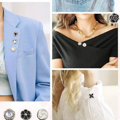 Classic Mixed Pearl Flower Brooch Set for Clothing Decoration Silk Scarf Brooch Women's Blouse Mini Size Safe Metal Pins
