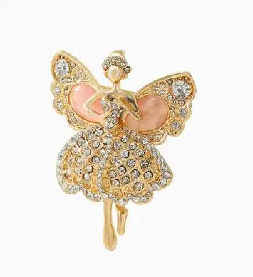 Fashionable and cute angel brooch with full diamond alloy clip