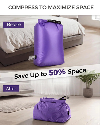 Bump Free Compression Bag for Travel Waterproof Vacuum Storage Bag Space Saver Organizer for Clothes Camping Gym Packing Cubes