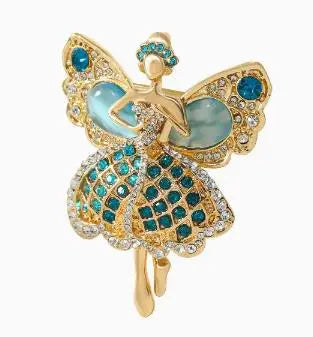 Fashionable and cute angel brooch with full diamond alloy clip