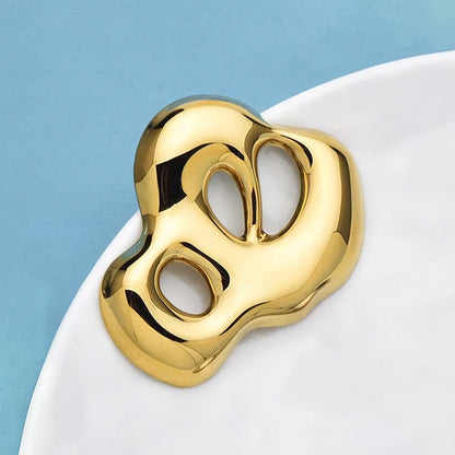 Wuli&baby Stainless Steel Art Cloud Brooches For Women Unisex 2-color Easy-match Geometric Office Casual Clothes Brooch Pins