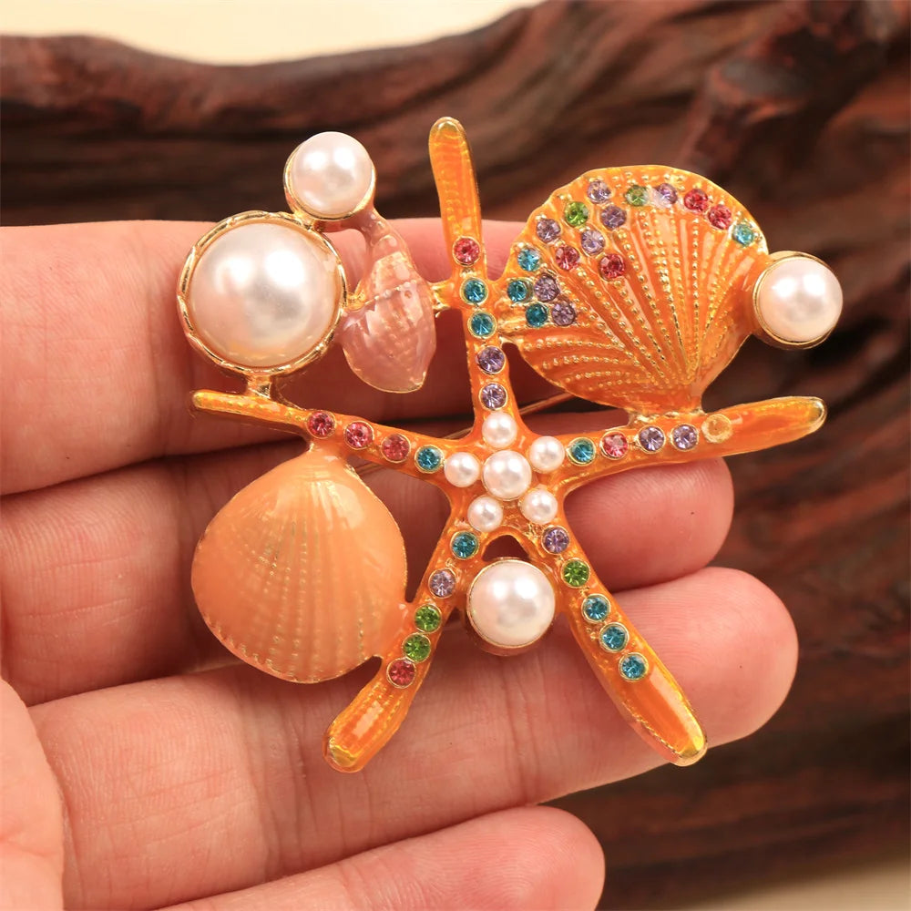Baroque Luxury Beautiful Starfish Design Brooch for Men and Women, Jewelry Accessories, Wedding HolidayPartyCouple'sSurpriseGift