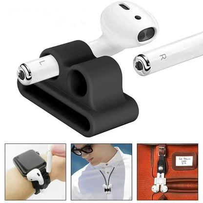 For AirPods Silicone Stand Holder Bluetooth Earphone Apple I7 Earphones Earbud Holder Clip for Apple Watch Anti-lost