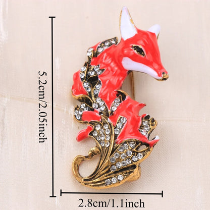 Baroque Luxury Fox Animal Design Brooch for Men and Women, Jewelry, Fashion Accessories, Couple's Gift, Holiday Party Gift